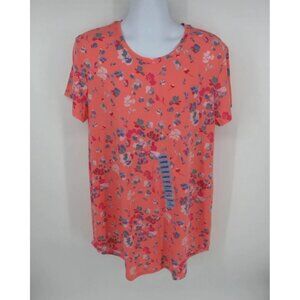 Natori Women's Large Sleep Shirt Floral & Solid Pink 2 Pack NEW
